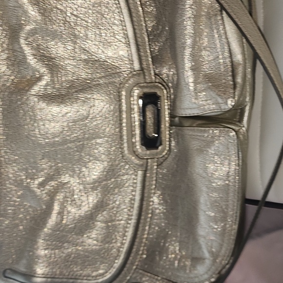 Coach Flagship Chelsea Dowel Shimmer Gold & Silver Shoulder Hand Bag - Picture 7 of 8